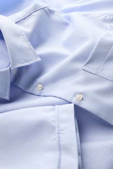 Herren - Businesshemd - Regular Fit - Kent - strukturiert - hellblau