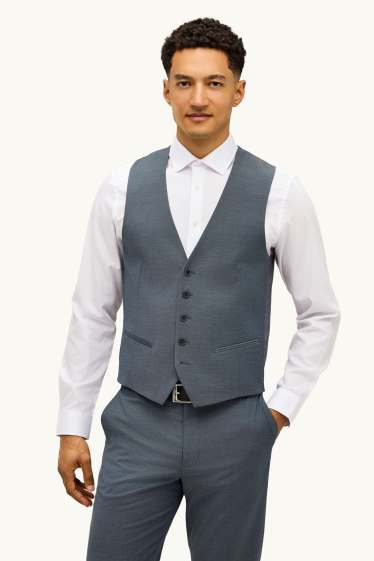 Men - Mix &match suit waistcoat - regular fit - blue / gray