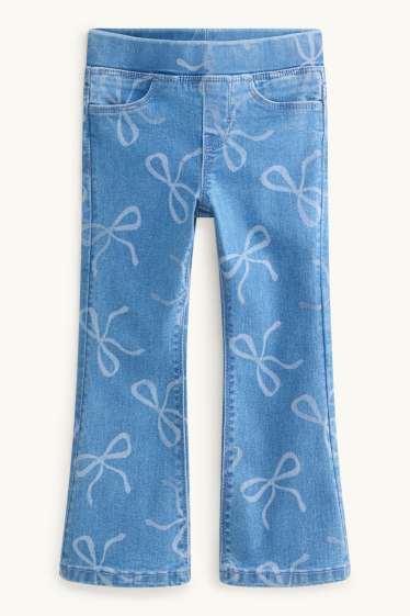 Kinderen: meisjes - Strik - flared jegging - jeansblauw