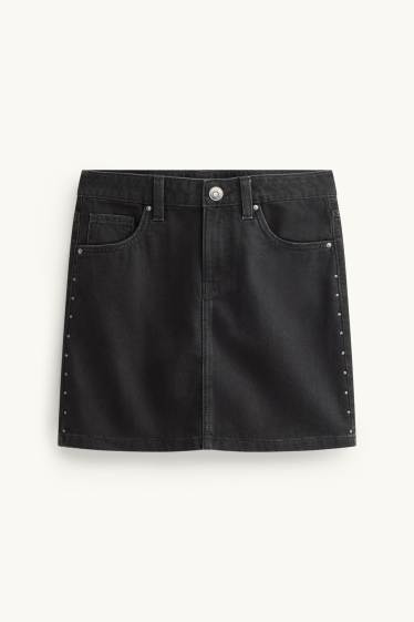 Kinder Mädchen - Jeansrock - dunkeljeansgrau