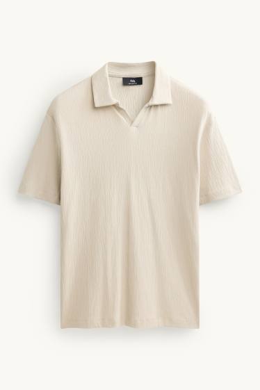 Heren - Poloshirt - beige
