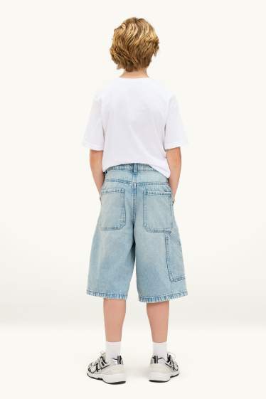 Děti - chlapci - Džínové bermudy - džíny - modré