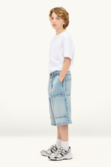 Děti - chlapci - Džínové bermudy - džíny - modré