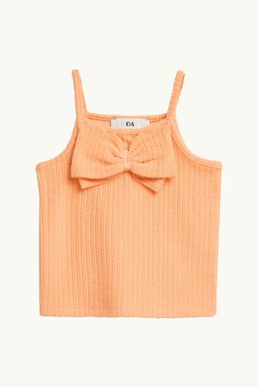 Kinder Mädchen - Top - strukturiert  - orange