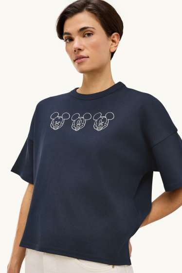 Femmes - T-shirt - Oversize - Mickey Mouse - bleu foncé