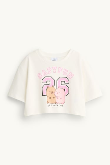 Enfants filles - CapyFun - ensemble - T-shirt et robe - 2 pièces - blanc / noir