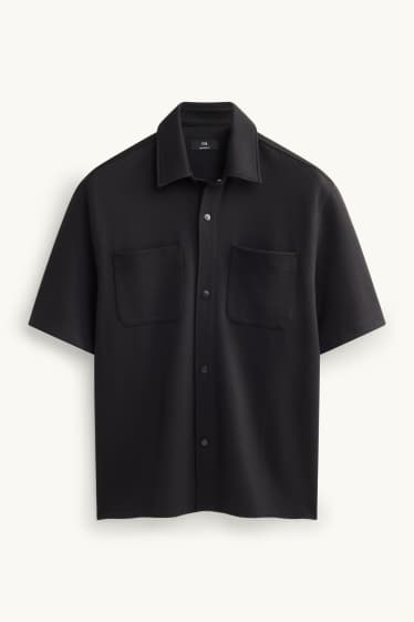 Home - Camisa - relaxed fit - Kent - texturada - negre