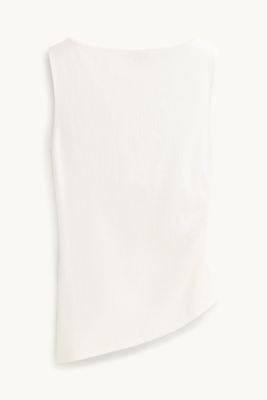 Femmes - Haut - finition côtelée - blanc