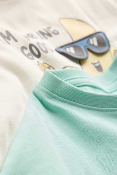 Children Boys - Short-sleeved top - white / turquoise