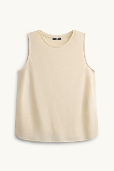 Damen - Top - cremefarben