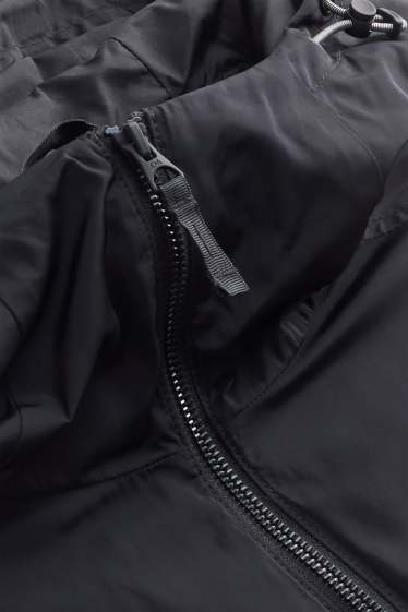 Herren - Jacke mit Kapuze - wasserabweisend - schwarz