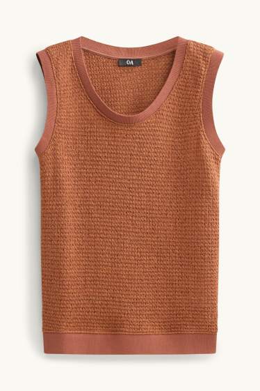 Damen - Strick-Top - braun