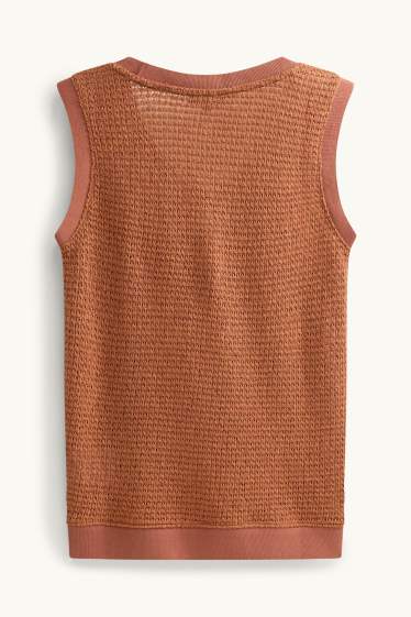 Damen - Strick-Top - braun