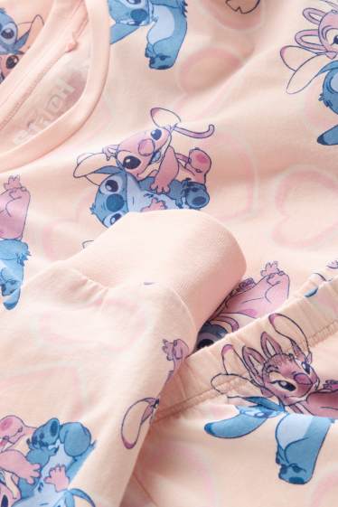 Kinderen: meisjes - Lilo & Stitch - hartje - pyjama - 2-delig - roze