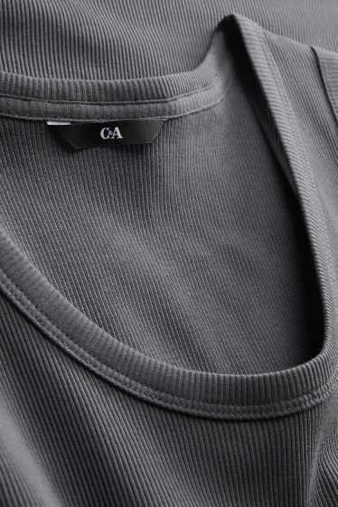 Herren - Tank Top - gerippt - schwarz