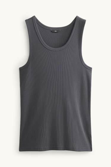 Herren - Tank Top - gerippt - schwarz
