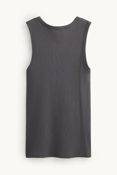 Herren - Tank Top - gerippt - schwarz
