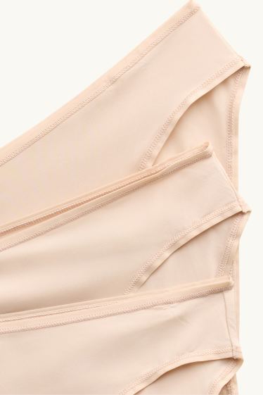 Femmes - Lot de 3 - culottes - beige