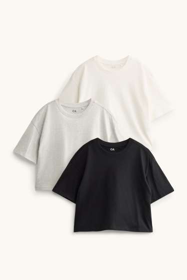 Children Girls - Multipack of 3 - short sleeve T-shirt - white