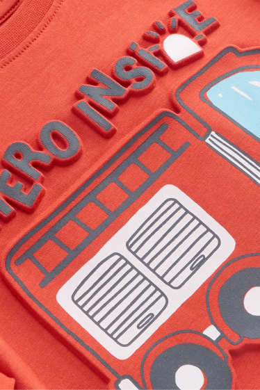Kinder Jungen - Feuerwehr - Kurzarmshirt - rot