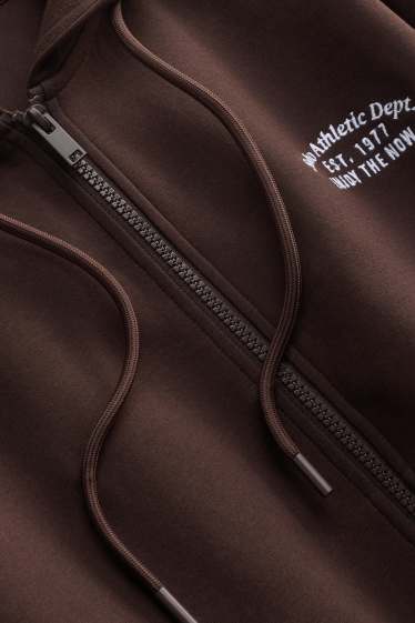 Damen - Sweatjacke mit Kapuze - braun