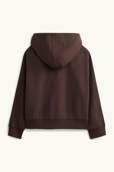 Damen - Sweatjacke mit Kapuze - braun