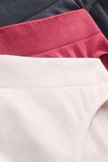 Dames - Set van 3 - slip - naadloos - zwart