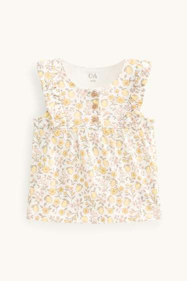 Baby Girls - Flowers and lemons - baby outfit - 3 piece - yellow