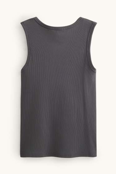 Hommes - Débardeur - finition côtelée - noir