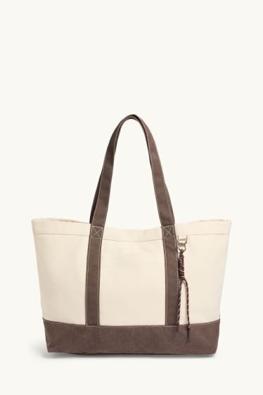 Damen - Großer Shopper - braun / beige