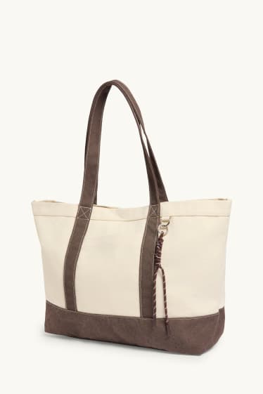 Damen - Großer Shopper - braun / beige