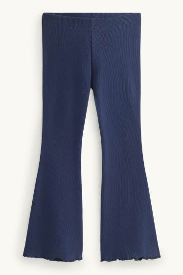 Children Girls - Heart - set - sweatshirt and leggings - 2 piece - dark blue / creme white
