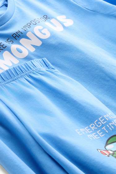 Kinder Buben - Among Us - Shorty-Pyjama - 2 teilig - blau