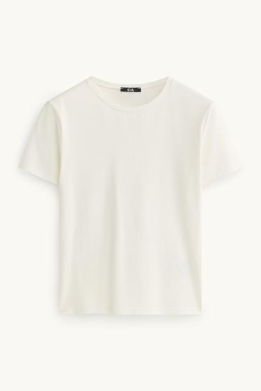 Dames - T-shirt - slim fit - wit
