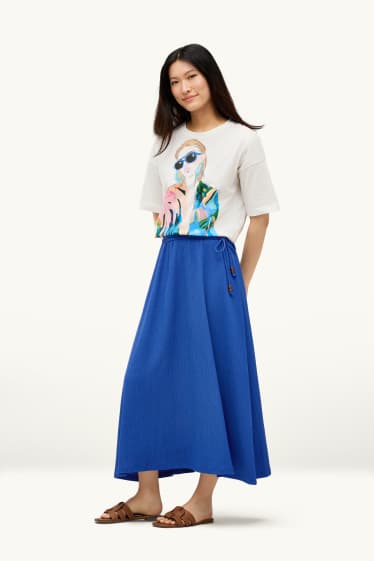 Damen - Rock - strukturiert - blau