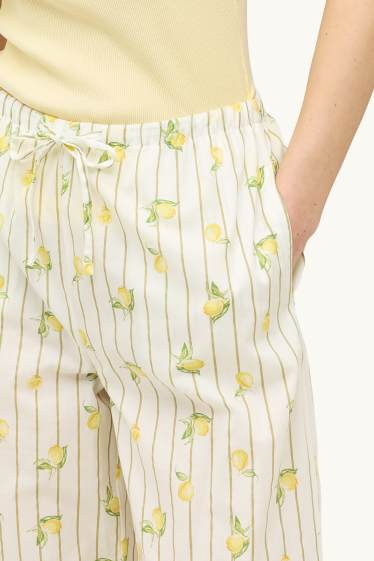 Damen - Pyjama - gemustert - gelb