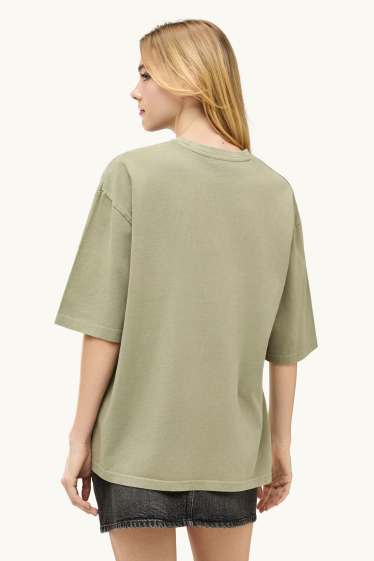 Damen - T-Shirt - Oversized - khaki