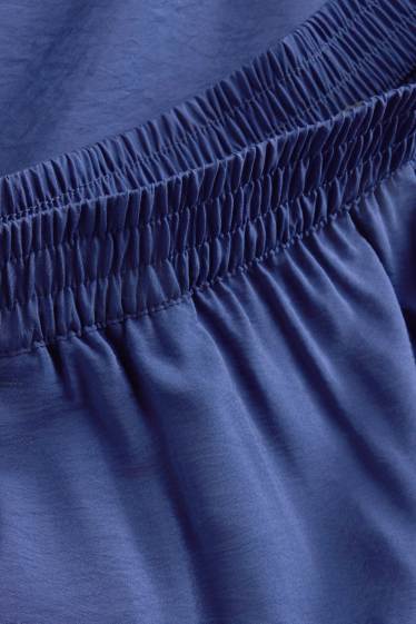 Damen - Business-Hose - High Waist - Wide Leg - dunkelblau