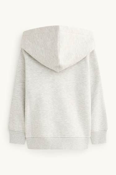 Kinderen: jongens - Sweatvest met capuchon - lichtgrijs