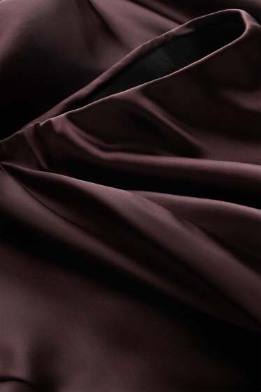 Damen - Satin-Rock - braun