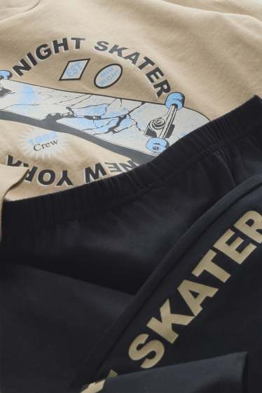Kinder Buben - Skater - Pyjama - 2 teilig - schwarz