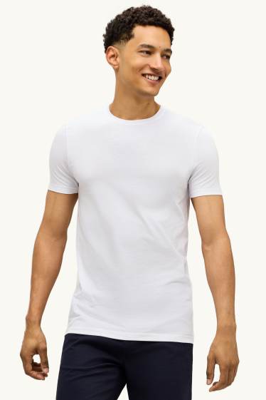 Hommes - T-shirt - slim fit - blanc