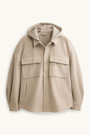 Home - Sobrecamisa amb caputxa - relaxed fit - Kent - marró clar