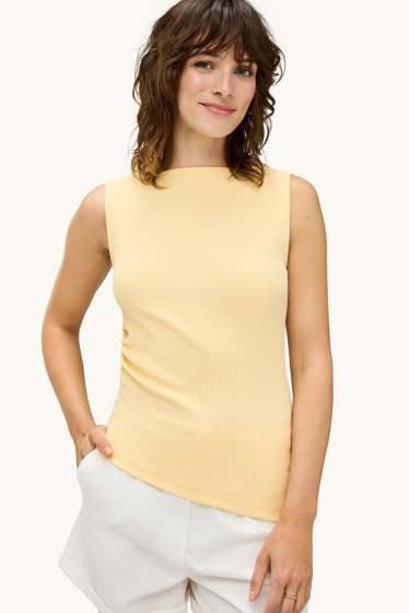Femei - Top - reiat - galben deschis