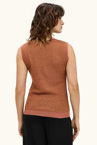 Damen - Strick-Top - braun