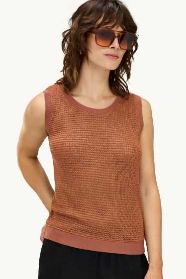 Damen - Strick-Top - braun