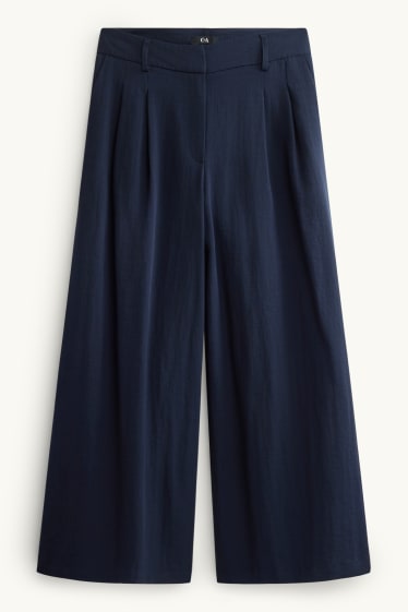 Damen - Stoffhose - High Waist - Wide Leg - braun