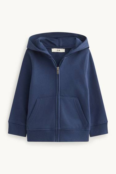 Kinder Buben - Sweatjacke mit Kapuze - dunkelblau
