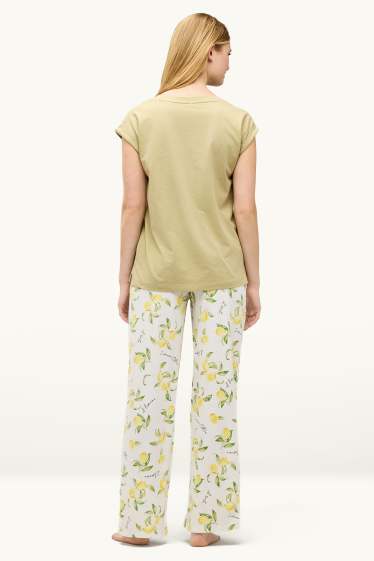 Femei - Pijama - cu model - galben