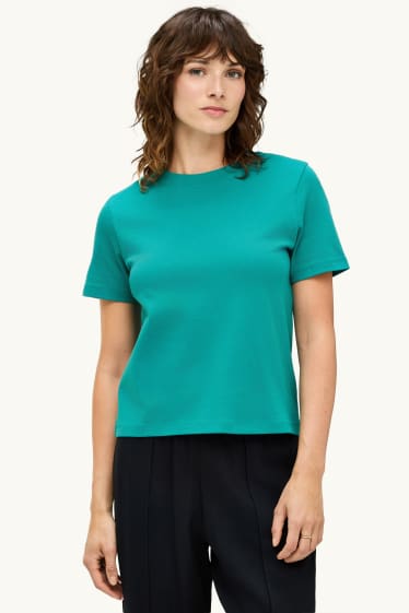 Damen - T-Shirt - Regular Fit - petrol